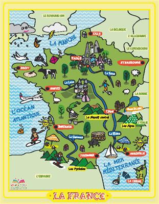 خرید پوستر نقشه فرانسه کودکان