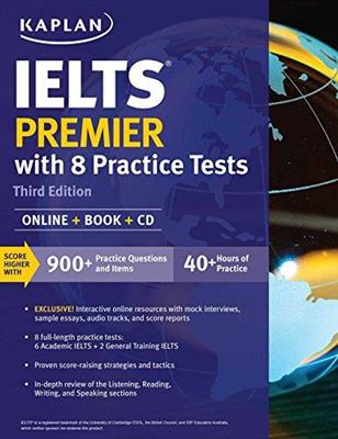 خرید کتاب انگليسی Kaplan IELTS Premier with 8 Practice Tests 3rd+CD