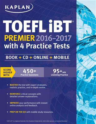 خرید کتاب انگليسی Kaplan TOEFL iBT Premier 2016-2017+CD